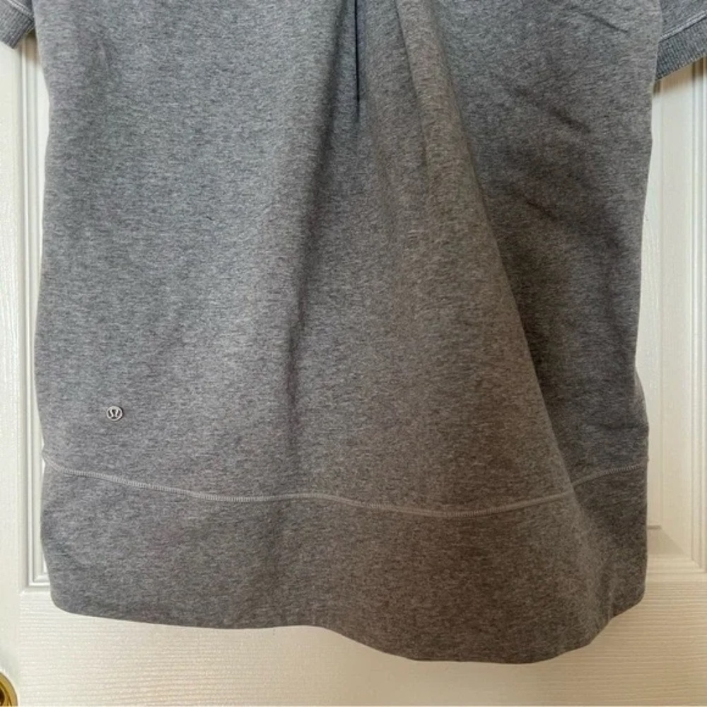 Lululemon Heathered Grey Short Sleeve Mudra Sweatshirt Oversized Sweater - Sz 6* - Picture 12 of 15